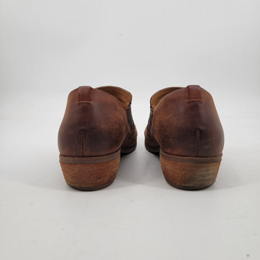 Kork Ease Brown Leather Loafers Size 9 Cap Toe Distressed Classic Minimalist - Picture 9 of 16
